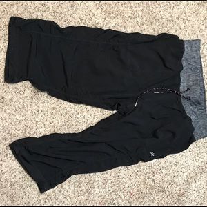 Black parachute crop pants